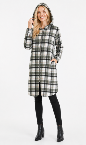 top long fine flannel with hoody