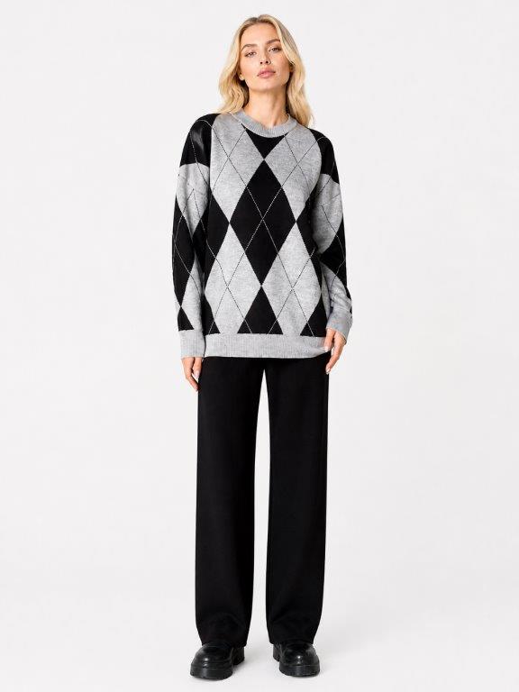 Argyle top and pants knit set argyle top and pants knit set