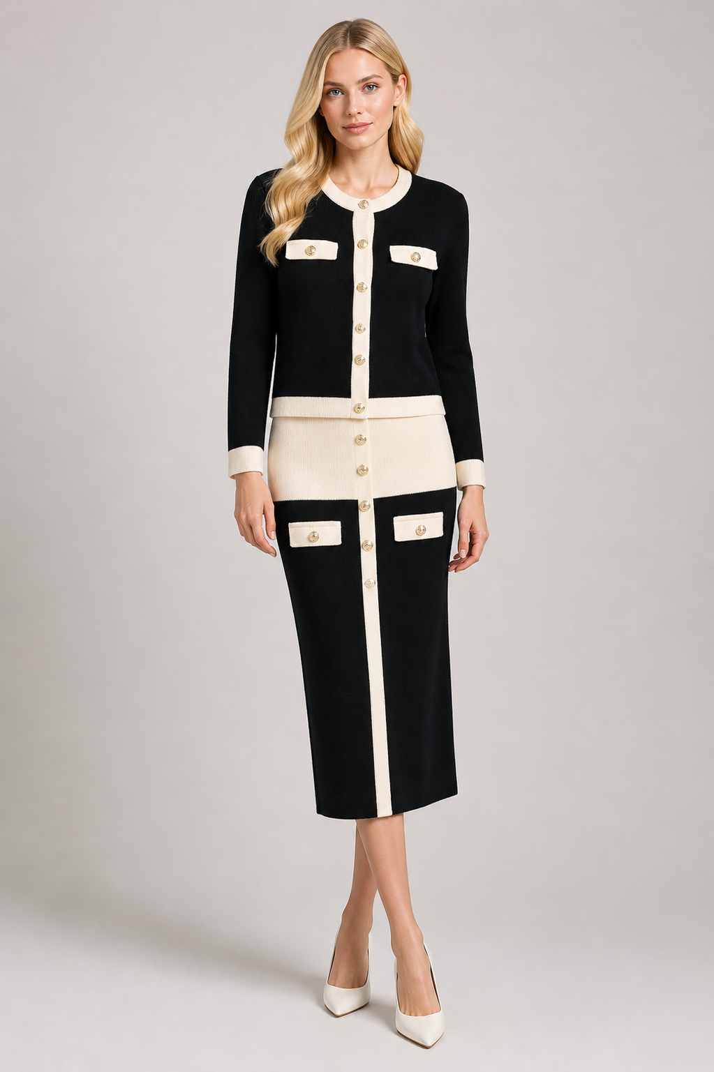 Luxury top and skirt knit set Luxury top and skirt knit set
